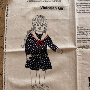 VTG 1996 Fabric Panel Simplicity Pattern Victorian 2 Complete Outfits 18” Doll
